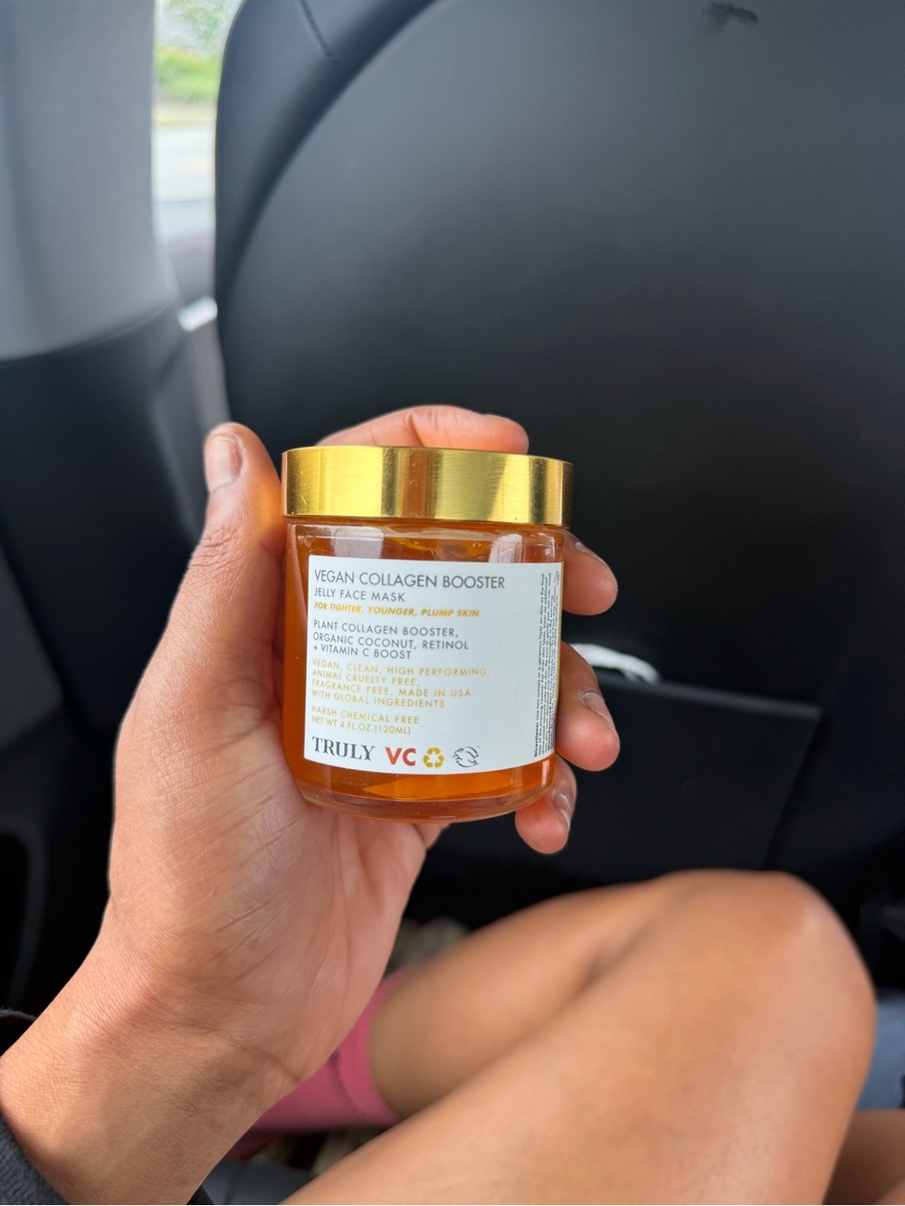 TRULY Vegan Collagen Booster Jelly Face Mask - Amber Jar, Gold Lid